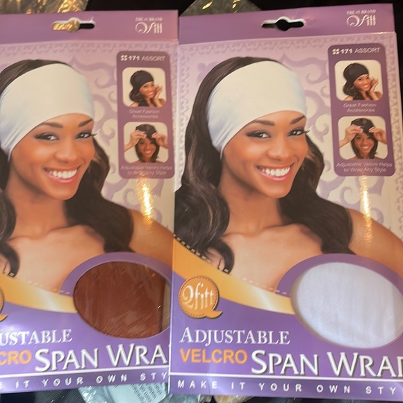 Velvet tie bonnet and two Velcro span wraps and one head wrap scarf turban. - Picture 6 of 8